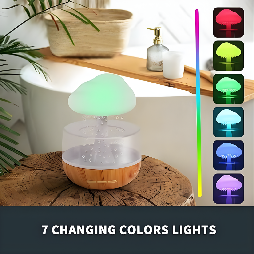 Rechargeable Rain Cloud Humidifier Mushroom Lamp